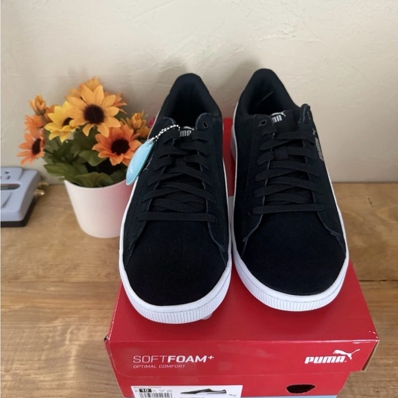 Puma Vikky V2 Classic Black Suede Sneakers US Size 10 - Picture 1 of 6
